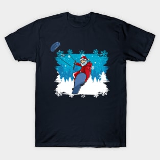 Santa Claus Snow Kite Christmas Sports T-Shirt